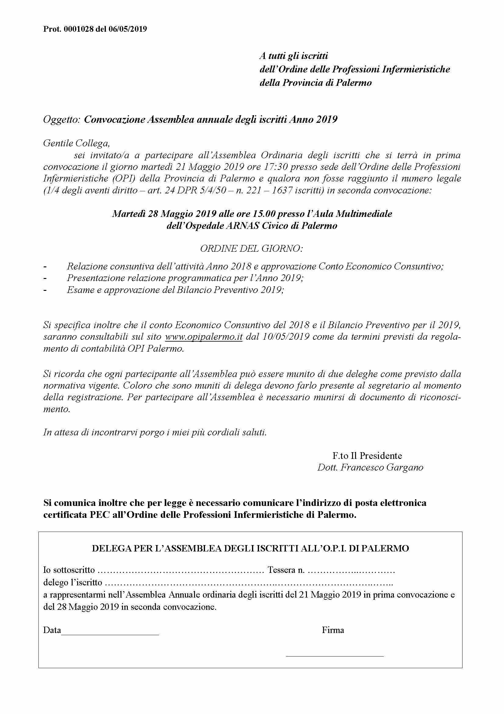 Convocazione Assemblea 2019 definitiva